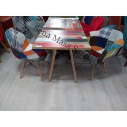 ABB03 Patchwork Sandalyeli Masa Takımı